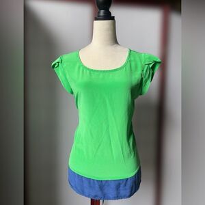 Trina Turk Vintage 100% Silk Block Color Cap Sleeve Top (Size: M/L)